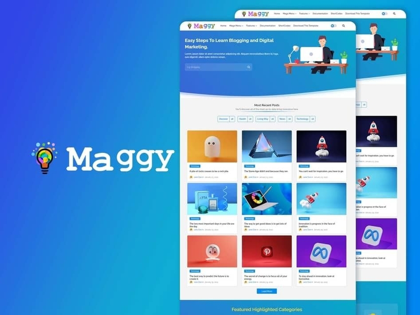 Maggy - Creative & Responsive Blogger Template Premium